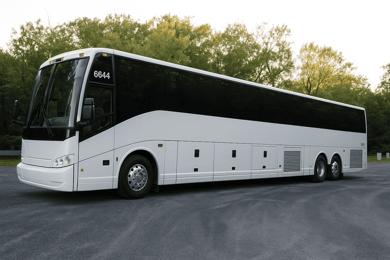 exterior of Antioch Minibus Company coach bus